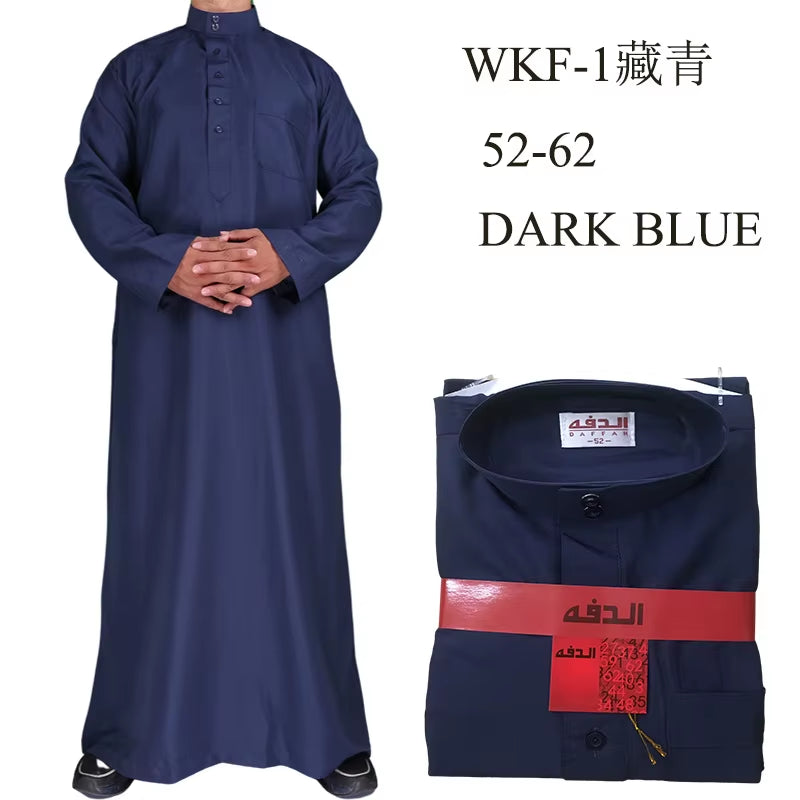 Qamis Man Clothing Islam Djellaba Man Muslim Arab Men Robe Middle Eastern Washed Fleece Robe Jubba Thobe Muslim Styles Fashion