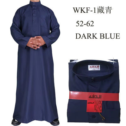 Qamis Man Clothing Islam Djellaba Man Muslim Arab Men Robe Middle Eastern Washed Fleece Robe Jubba Thobe Muslim Styles Fashion