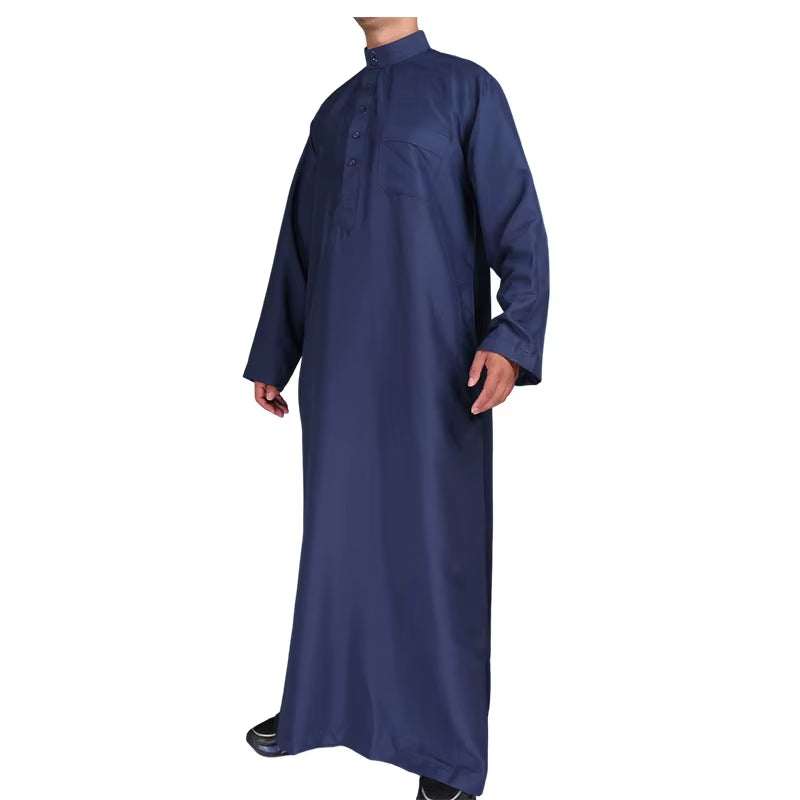 Qamis Man Clothing Islam Djellaba Man Muslim Arab Men Robe Middle Eastern Washed Fleece Robe Jubba Thobe Muslim Styles Fashion